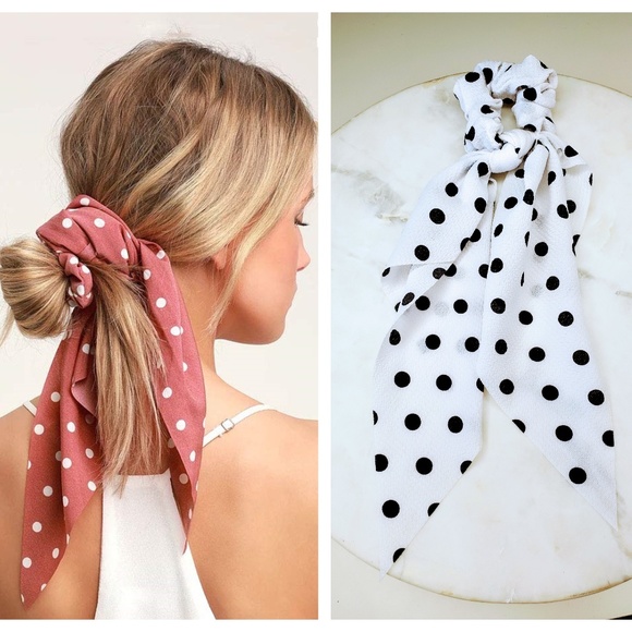 Accessories - !!!5 for $25 White and White Hair Scarf Scrunchies